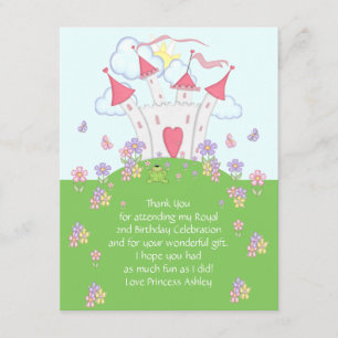 Tarjeta de princesa Castle Thank You Flat