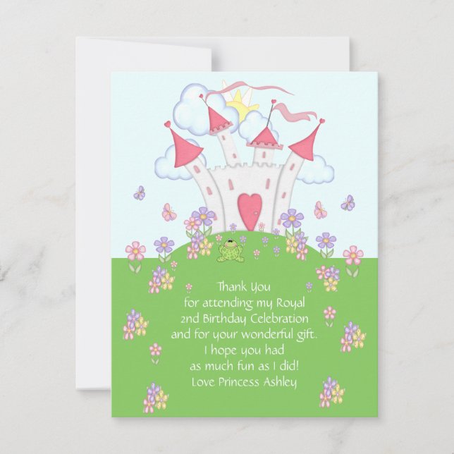 Tarjeta de princesa Castle Thank You Flat (Anverso)