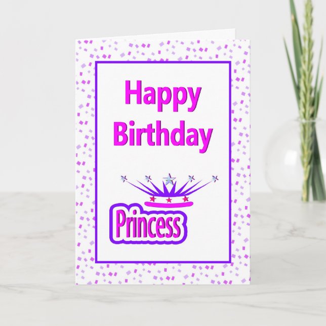Tarjeta de Princesa de Cumpleaños Feliz (Anverso)