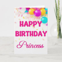 Tarjeta de Princesa de Cumpleaños Feliz