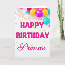 Tarjeta de Princesa de Cumpleaños Feliz