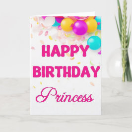 Tarjeta de Princesa de Cumpleaños Feliz