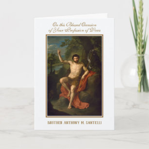 Tarjeta de Profesión Religiosa de Votos de Hermano
