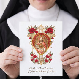 Tarjeta de Profesión Religiosa de Votos de Monjas 