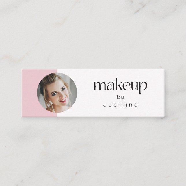 Tarjeta de profesional de belleza MUA con código Q (Anverso)