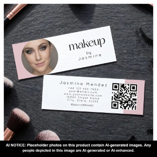 Tarjeta de profesional de belleza rosa blanca y el