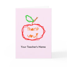 Tarjeta de profesor de agradecimiento personalizad