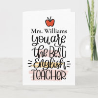 Tarjeta de profesor de inglés personalizada. Tarje