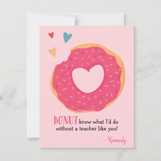 Tarjeta de profesor de vacaciones de San Valentín  (Anverso)