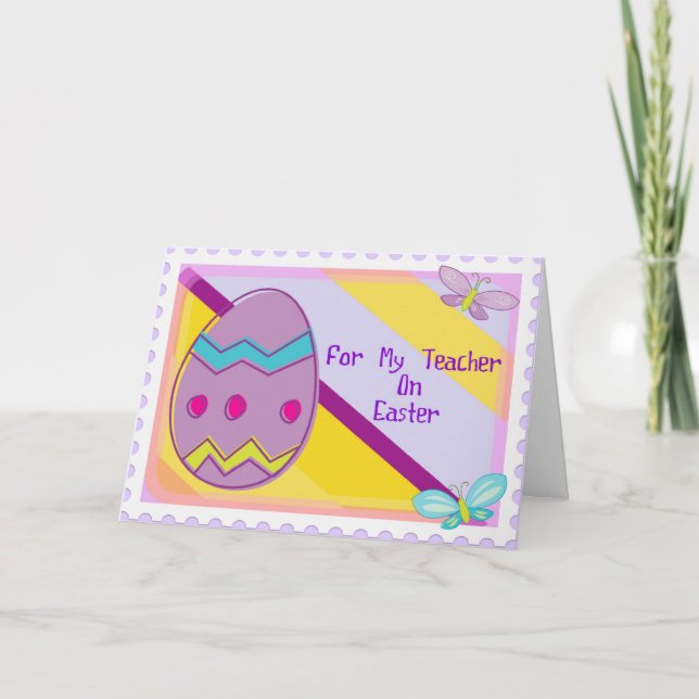 Tarjeta de profesor feliz de Pascua (Anverso)