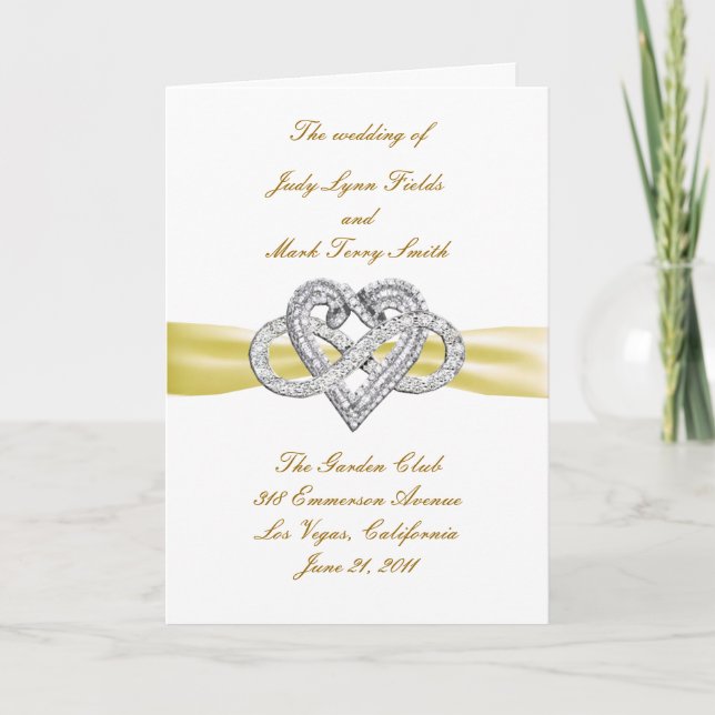 Tarjeta de programa Amarillo Infinity Heart (Anverso)