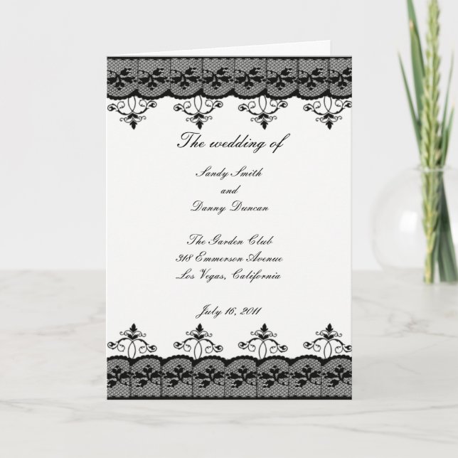 Tarjeta de programa Black Lace (Anverso)