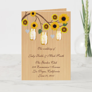 Tarjeta de programa Country Rustic Mason Jars