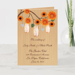 Tarjeta de programa Country Rustic Naranja Mason J