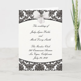Tarjeta de programa Damask Elegance Wedding