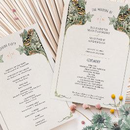 Tarjeta de programa de boda Art Nouveau vintage