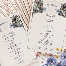 Tarjeta de programa de boda Art Nouveau vintage