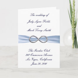 Tarjeta de programa de boda Blue Infinity