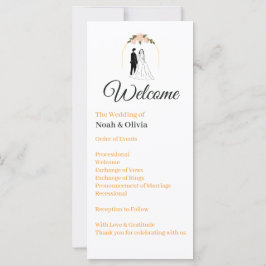 Tarjeta de Programa de Boda con Letra Moderna