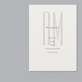 Tarjeta de Programa de Boda con Monograma Arquitec