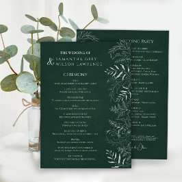 Tarjeta de Programa de Boda con Vegetación Inspira