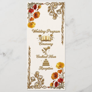 Tarjeta de Programa de Boda de Amapola de Californ