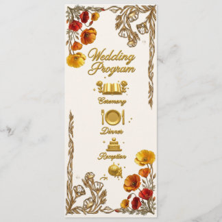 Tarjeta de Programa de Boda de Amapola de Californ