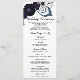 Tarjeta de programa de Boda de Invierno de moda Mo