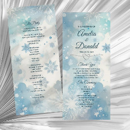 Tarjeta de Programa de Boda de Invierno Mágico