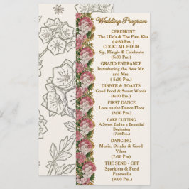 Tarjeta de programa de boda de Laurel de Montaña d