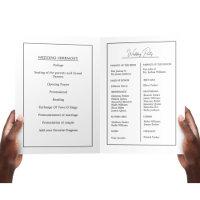 Tarjeta de programa de Boda de monograma Minimalis