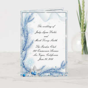 Tarjeta de Programa de Boda de Navidad de Invierno