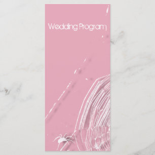 Tarjeta de programa de boda de telarañas y arañas
