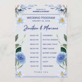 Tarjeta de Programa de Boda – Diseño de Cronología