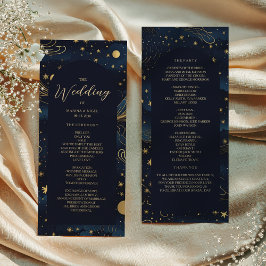 Tarjeta de Programa de Boda Dorada de la Marina Ce