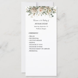 Tarjeta de Programa de Boda Elegante Rosa y Dorado
