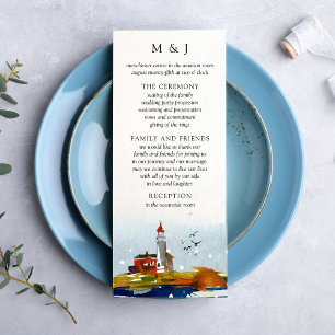 Tarjeta de Programa de Boda en la Playa