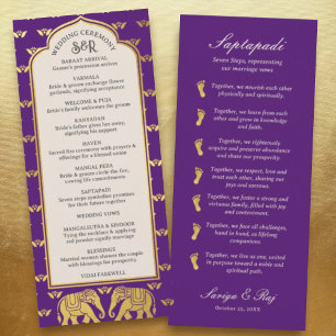 Tarjeta de programa de boda hindú e hindú para ele