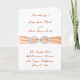 Tarjeta de programa de boda infinita de Naranja Di