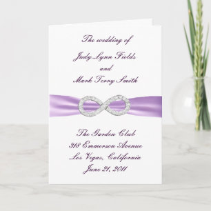 Tarjeta de programa de boda infinita Lavender