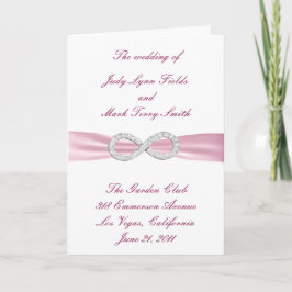 Tarjeta de programa de boda Infinity de diamante r