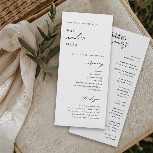 Tarjeta de Programa de Boda Minimalista