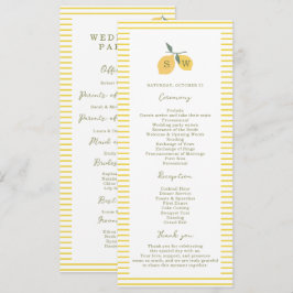 Tarjeta de Programa de Boda Minimalista de Limón d