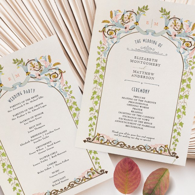 Tarjeta de programa de Boda Real Vintage (Subido por el creador)