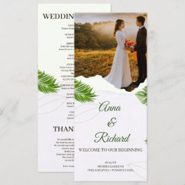 Tarjeta de Programa de Boda Tropical Romántica