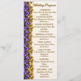 Tarjeta de programa de boda Violeta de Nueva Jerse