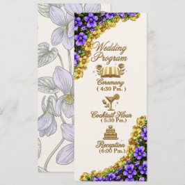 Tarjeta de programa de boda Violeta de Nueva Jerse