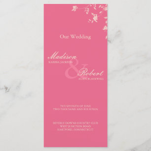 Tarjeta de programa de bodas para parejas de luna 