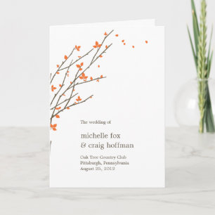 Tarjeta de programa de bodas para ramas en flor - 