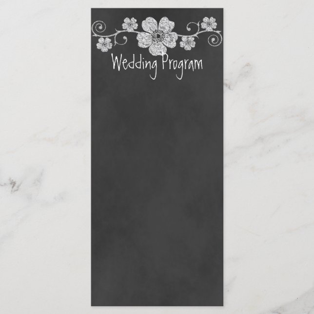 Tarjeta de programa de casamiento de pizarra de ro (Anverso)